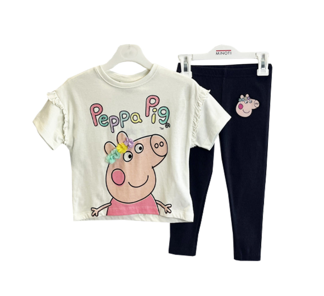 Girls Leggings and top set- peppa pig