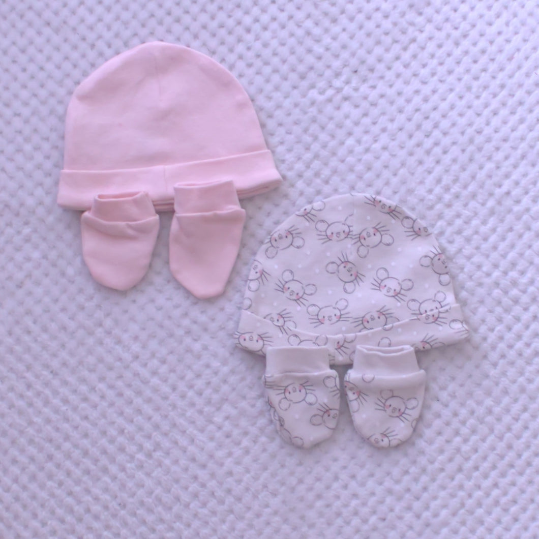 Girls 2 pack Hats and Mittens