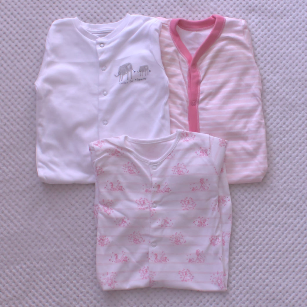 Girls Sleepsuits 3 pack 9-12m only