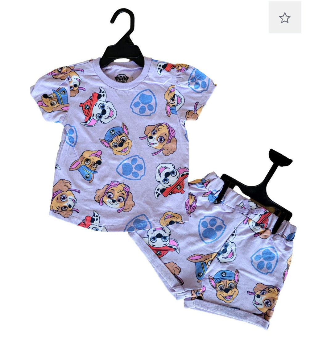 Paw patrol short and top set- girls