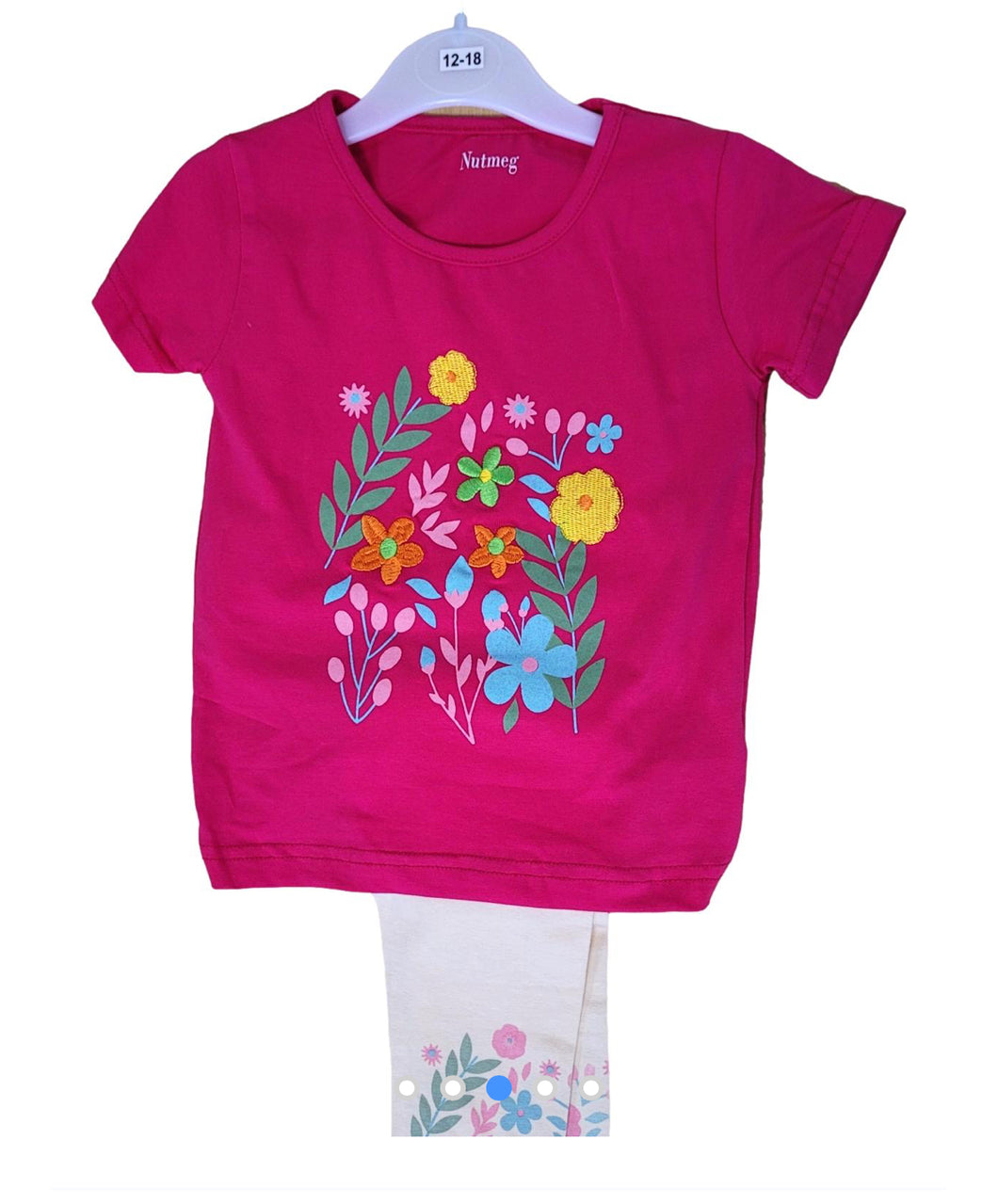 Embroidered girls top and leggings set