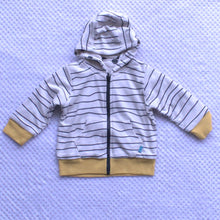 Load image into Gallery viewer, Reversible Hoodie - polka dots and stripes (Organic Cotton)