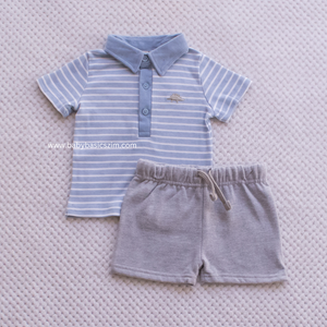 Boys Short Set with Collars - 5 Colours