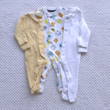 Load image into Gallery viewer, Sleepsuits 3 pack Tiny baby size only- Various Designs