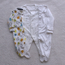 Load image into Gallery viewer, Sleepsuits 3 pack Tiny baby size only- Various Designs
