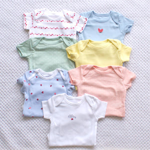 7 pack Bodysuits 0-3m