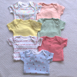 7 pack bodysuits 0-3m only