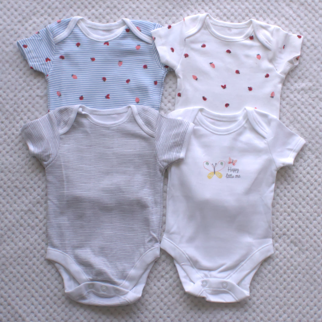 4 Pack Bodysuits 0-3m only