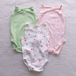 3 Pack Sleeveless Bodysuits 9-12m