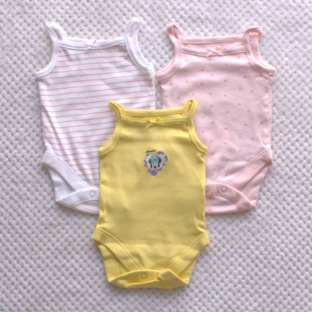 3 Pack Sleeveless Bodysuits- First size only