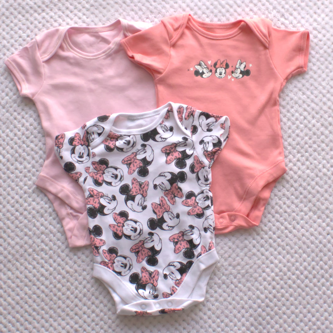 3 Pack Short-sleeve Bodysuits 3-6m