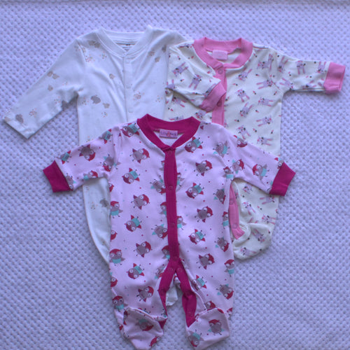 3 Pack Sleepsuits Newborn Only