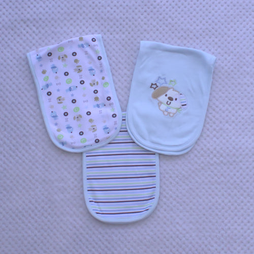 3 Pack Burp Cloths - Pink & Blue