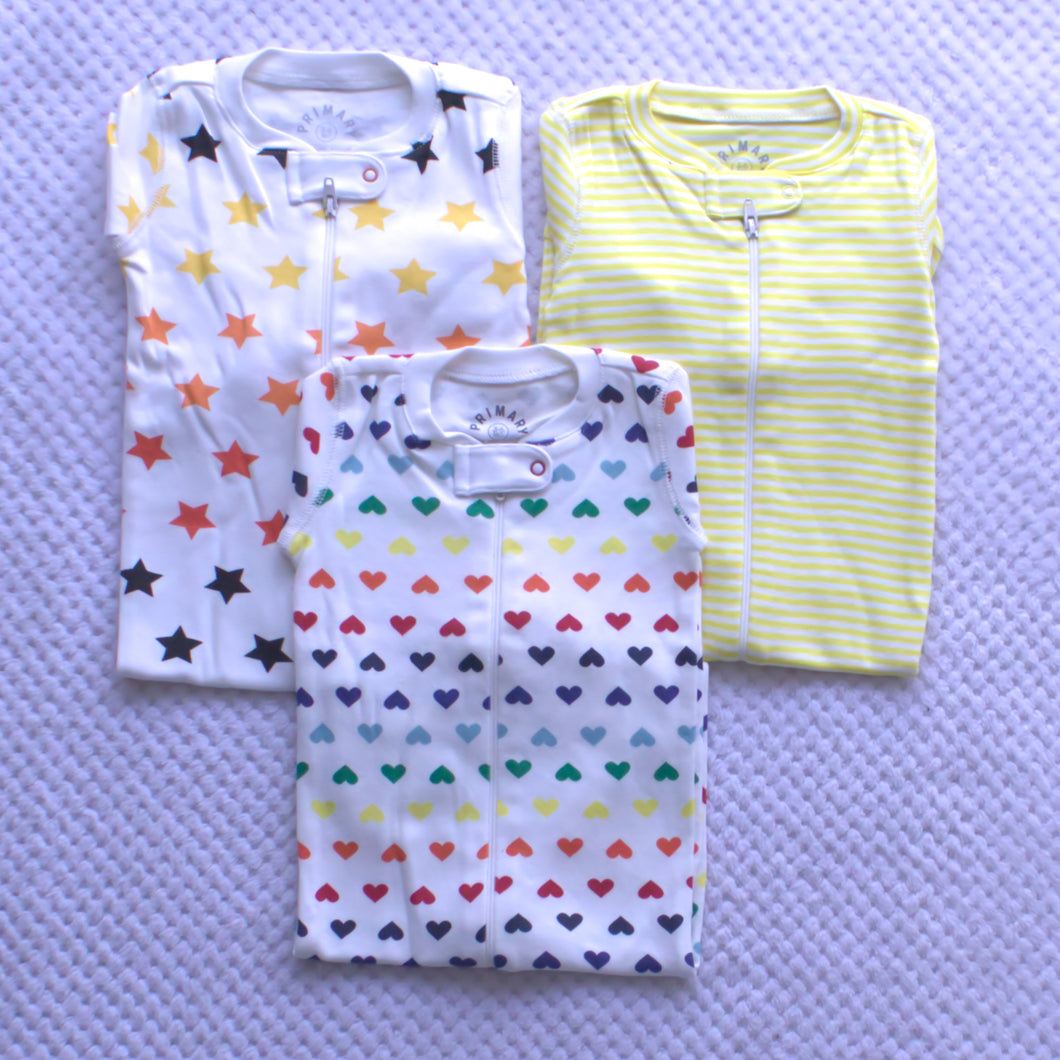 3 Pack sleepsuits 3-6m only