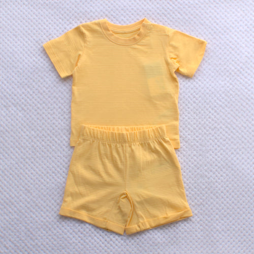 Boys short set -Plain Yellow