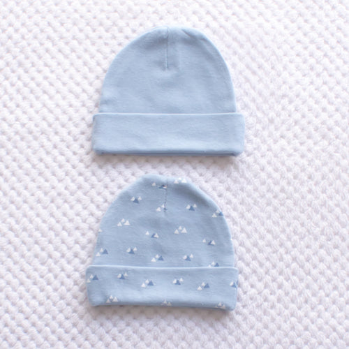 2 Pack Hats 0-3m - Blue and Pink