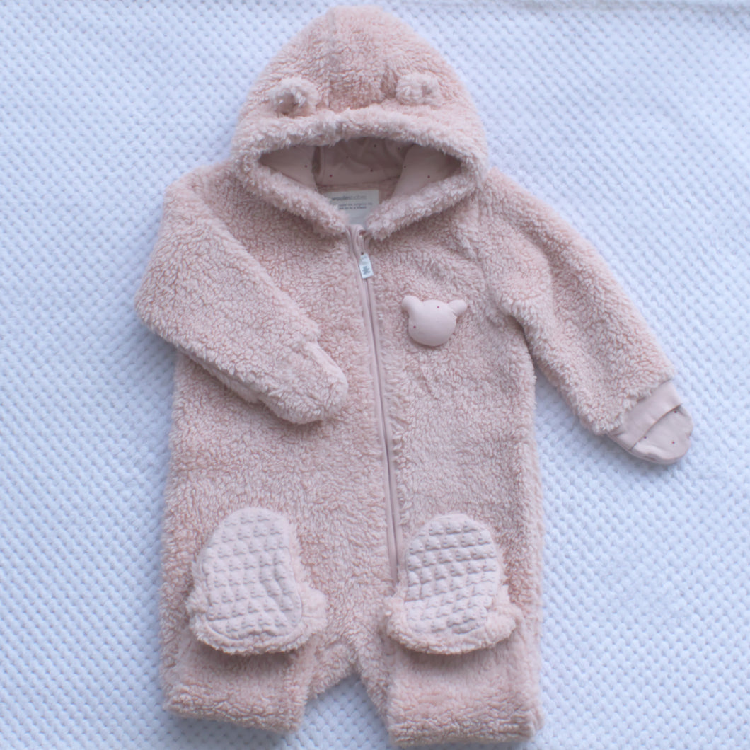 Girls Pink Fluffy Sleepsuits- 2 Designs