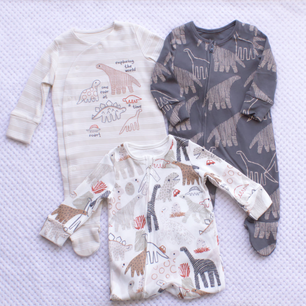 3 Pack Sleepsuits 0-3m  & 3-6m