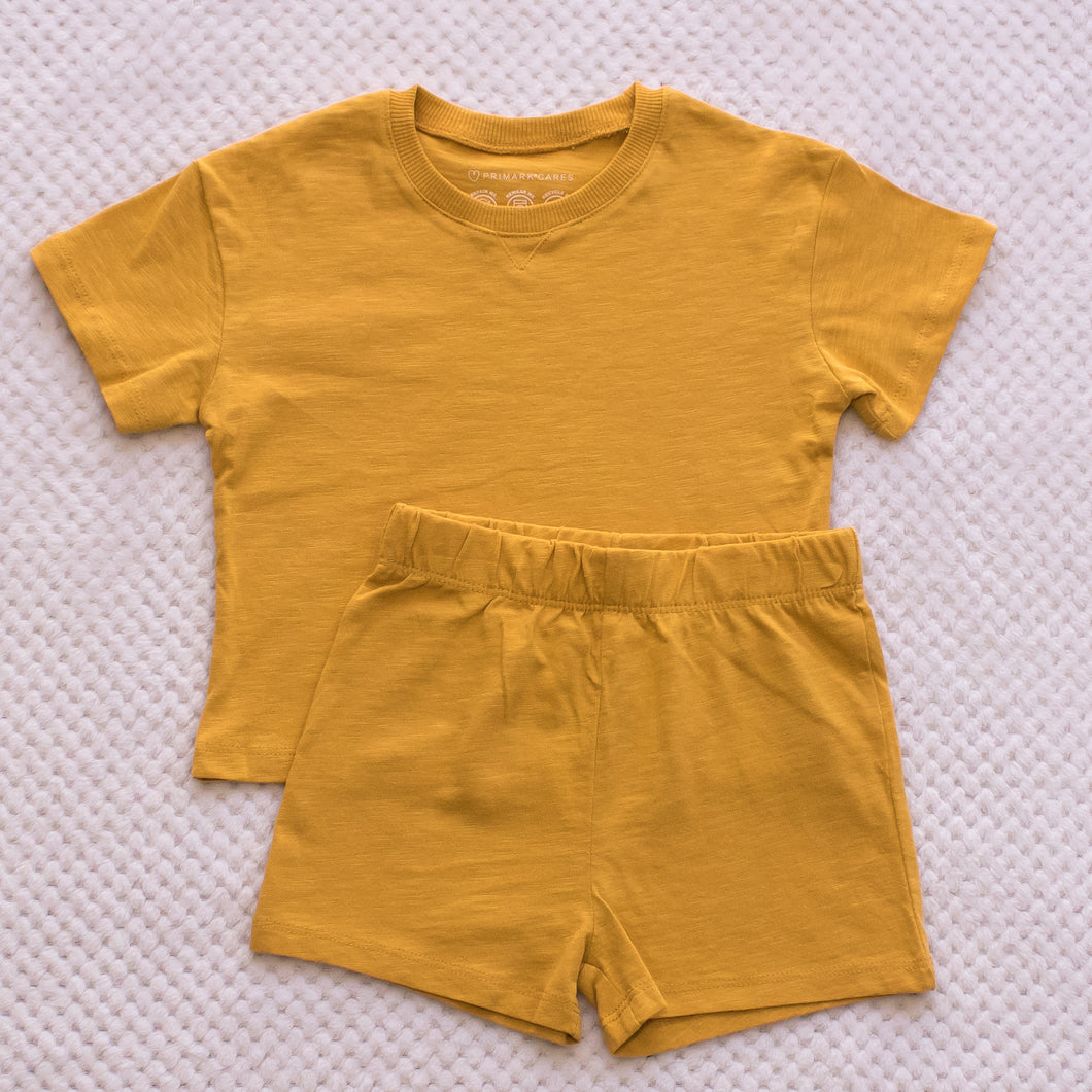 Yellow Boys Plain Short Set