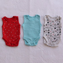 Load image into Gallery viewer, 3 pack boys sleeveless bodysuit