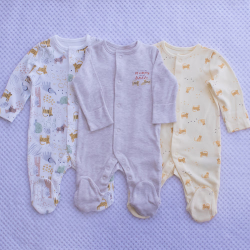 3 pack sleepsuits