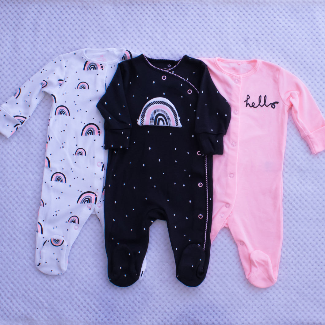 3 pack sleepsuits